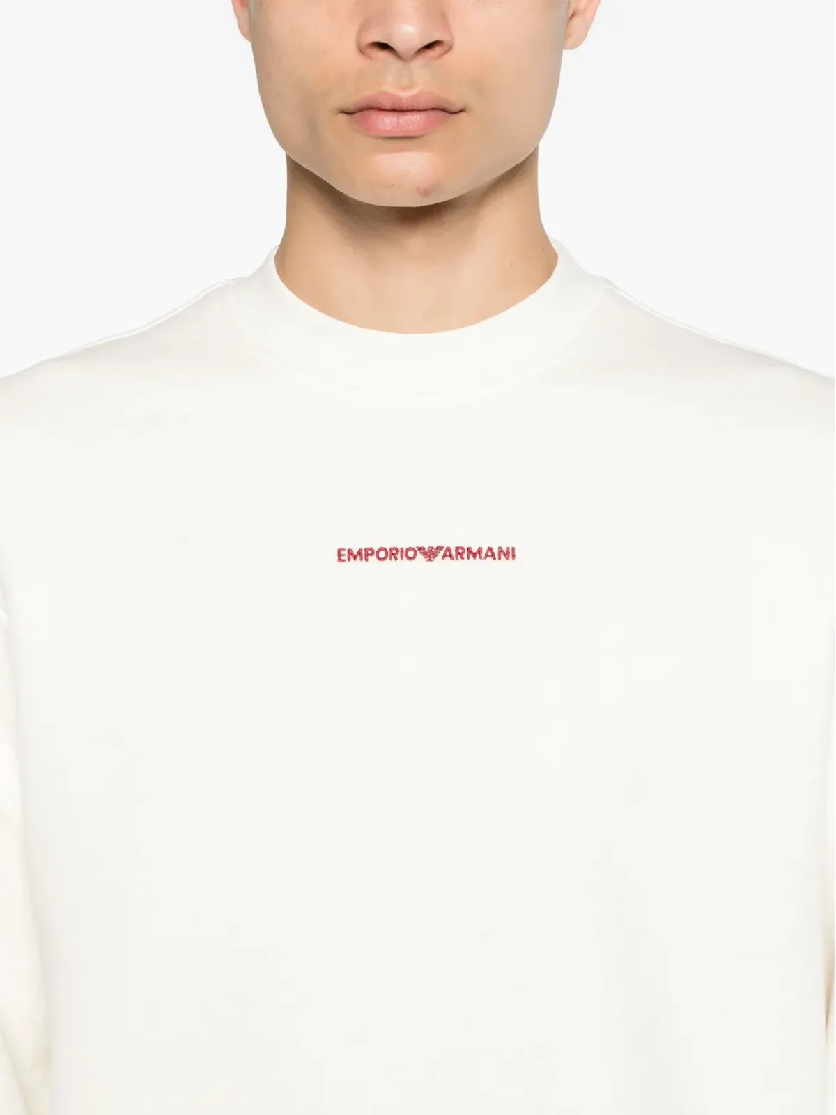 Emporio Armani ロゴ刺繍入り コットン スウェットシャツ - ホワイト - 画像5