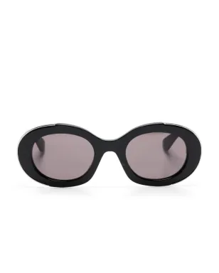 Alexander McQueen Eyewear ロゴ入りオーバルフレームサングラス - サムネイル1