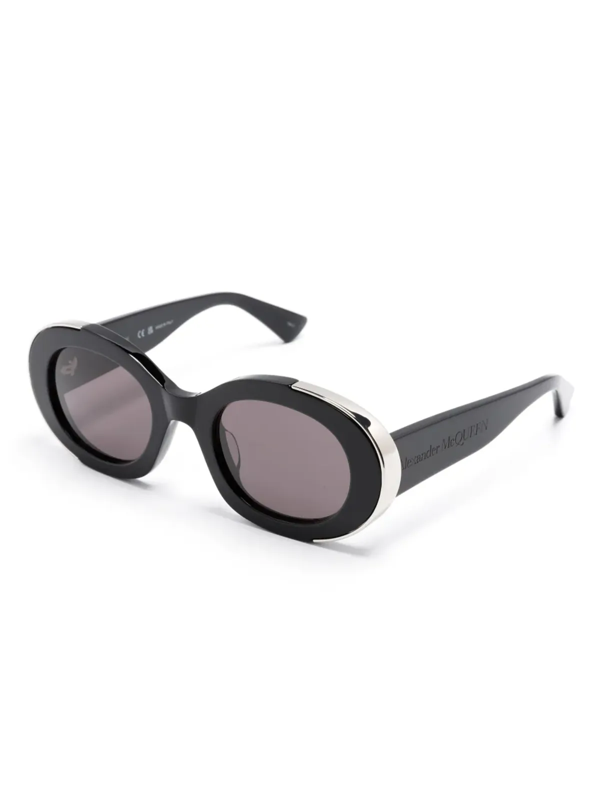 Alexander McQueen Eyewear ロゴ入りオーバルフレームサングラス - 画像2