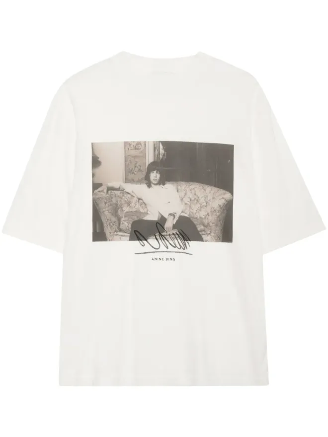 ANINE BING ANINE BING グラフィックプリント オーガニックコットン Tシャツ ホワイトの商品画像