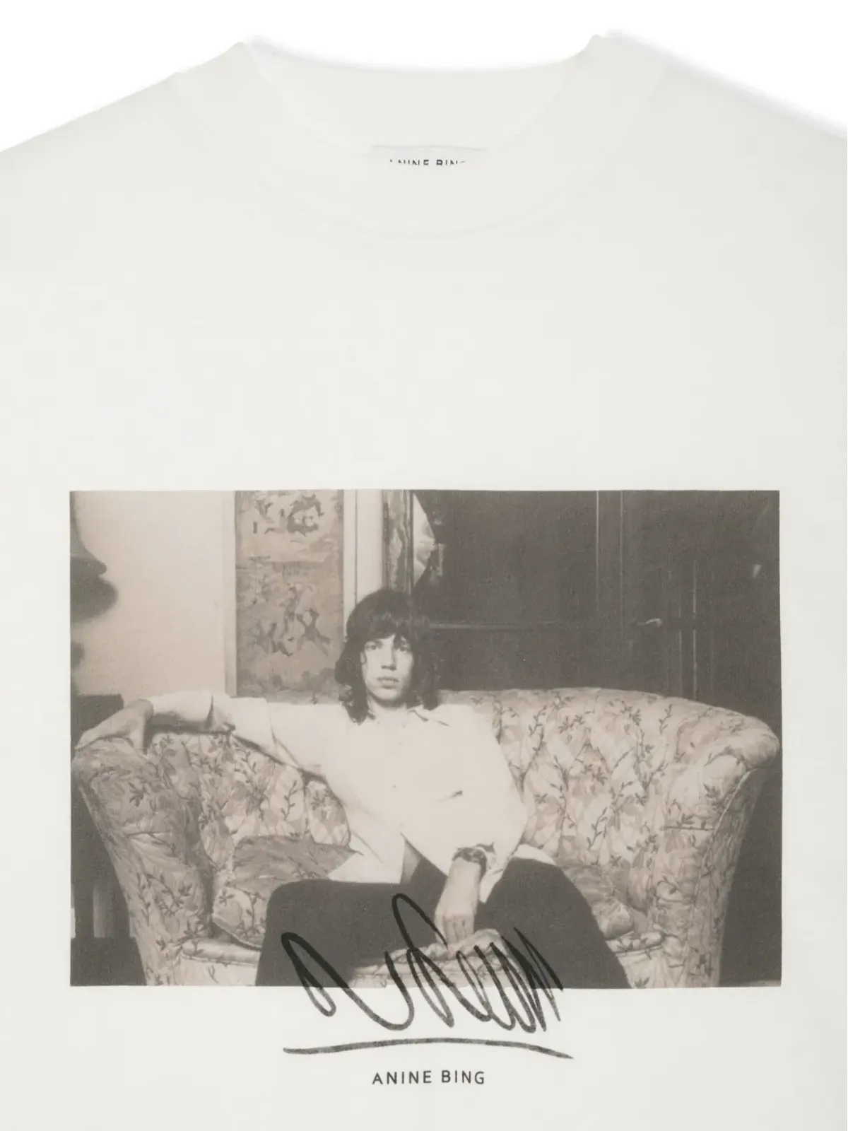 ANINE BING グラフィックプリント オーガニックコットン Tシャツ ホワイト - 画像4