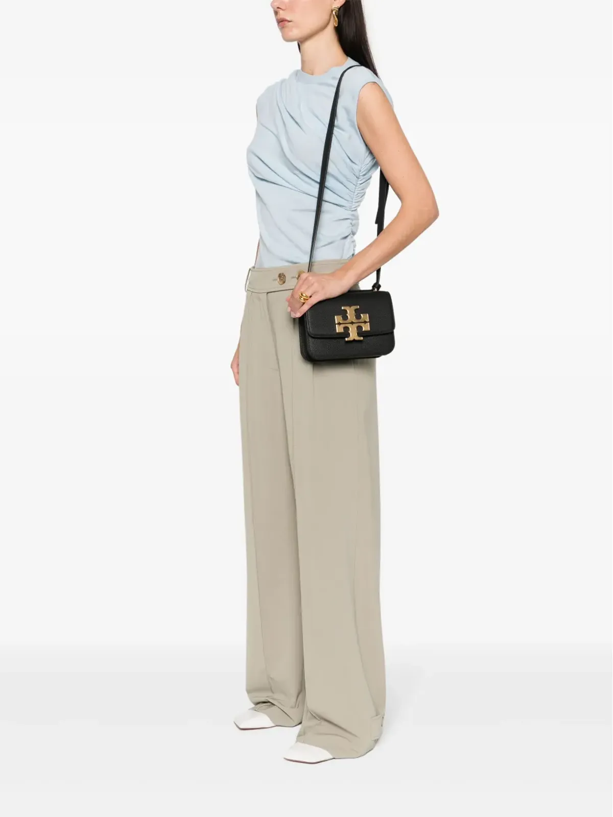 Tory Burch 小型エレノア レザー クロスボディバッグ - ブラック - 画像2