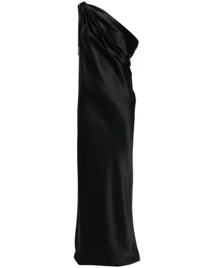 Max Mara オペラ風 片肩デザイン シルク ガウン - ブラック - サムネイル1