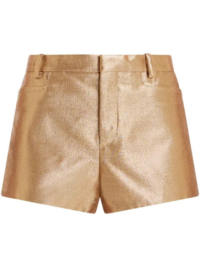 TOM FORD TOM FORD ルレック ステリュース? ルレックス? ルレックスディテールのハイウエストショートパンツ ゴールドの商品画像