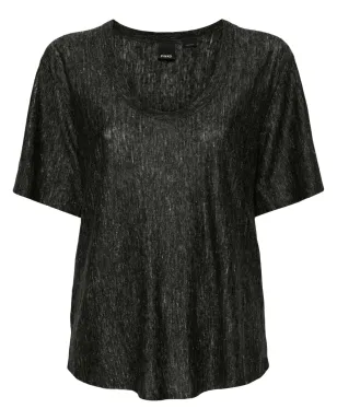 PINKO 半袖リネンTシャツ - ブラック - サムネイル1