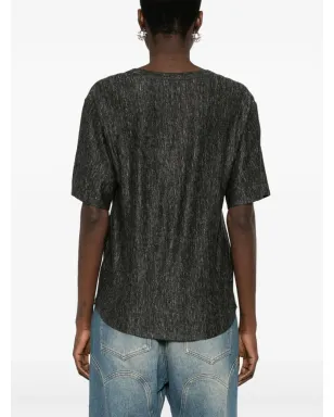 PINKO 半袖リネンTシャツ - ブラック - サムネイル4