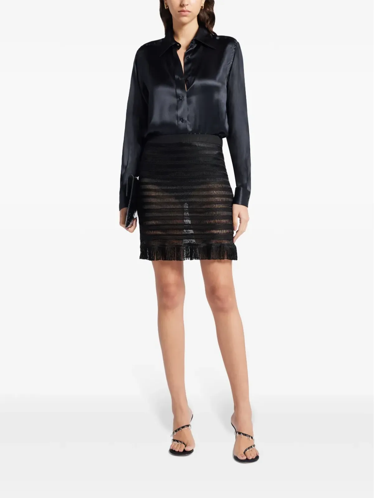 TOM FORD シアー素材のペンシルスカート - ブラック - 画像2