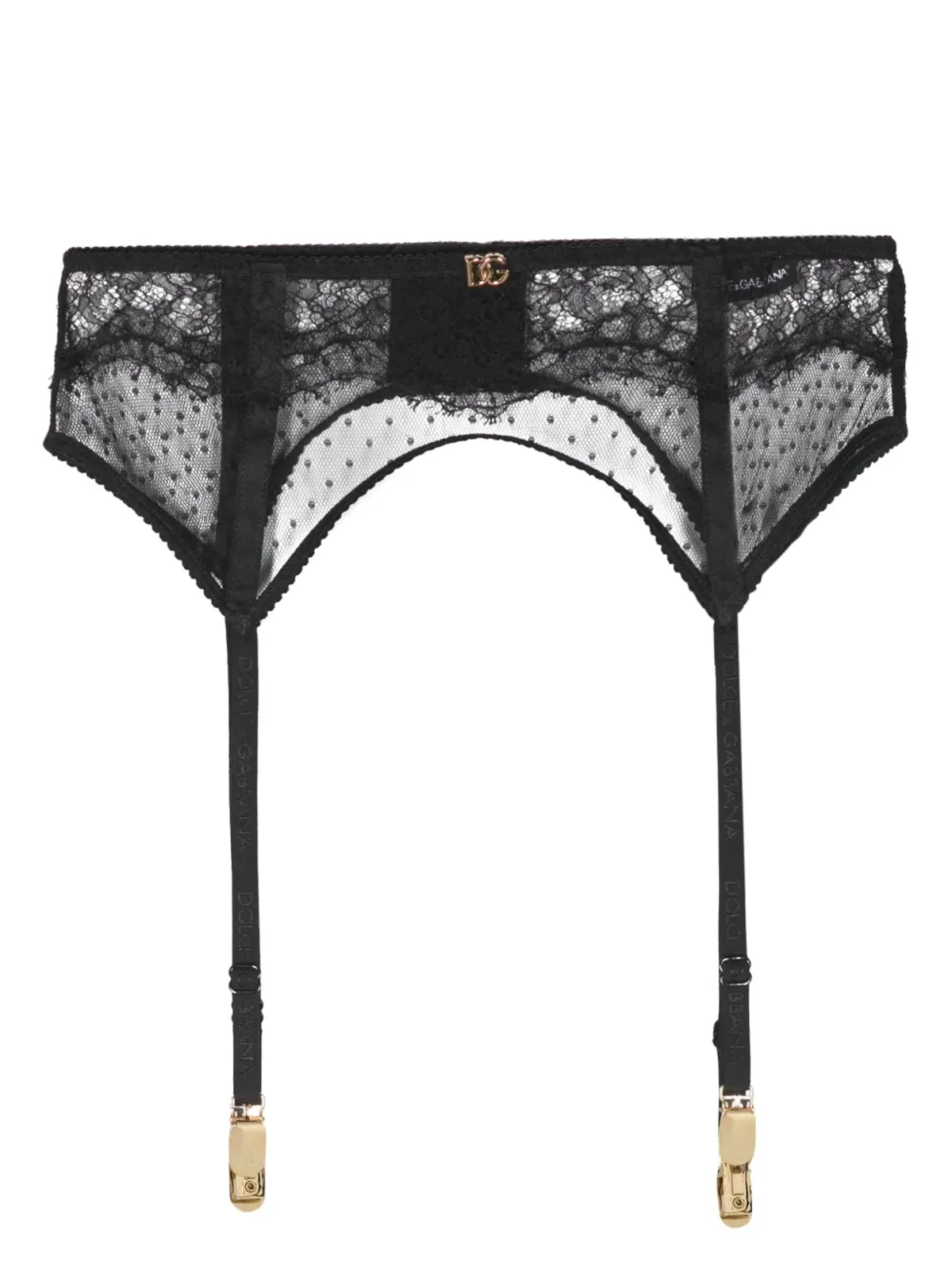 Dolce & Gabbana DG-lettering レースサスペンダーベルト - 画像1