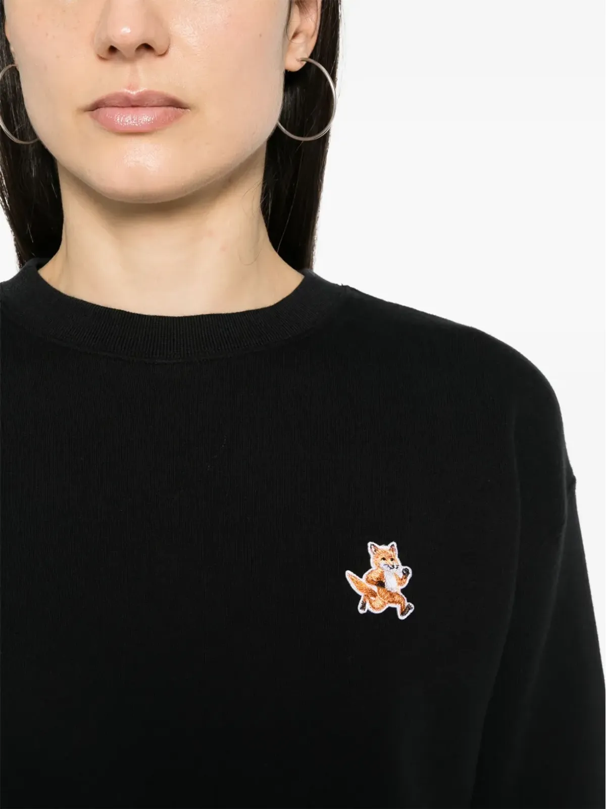 Maison Kitsuné フォックスアップリケ付きスウェットシャツ - ブラック - 画像5