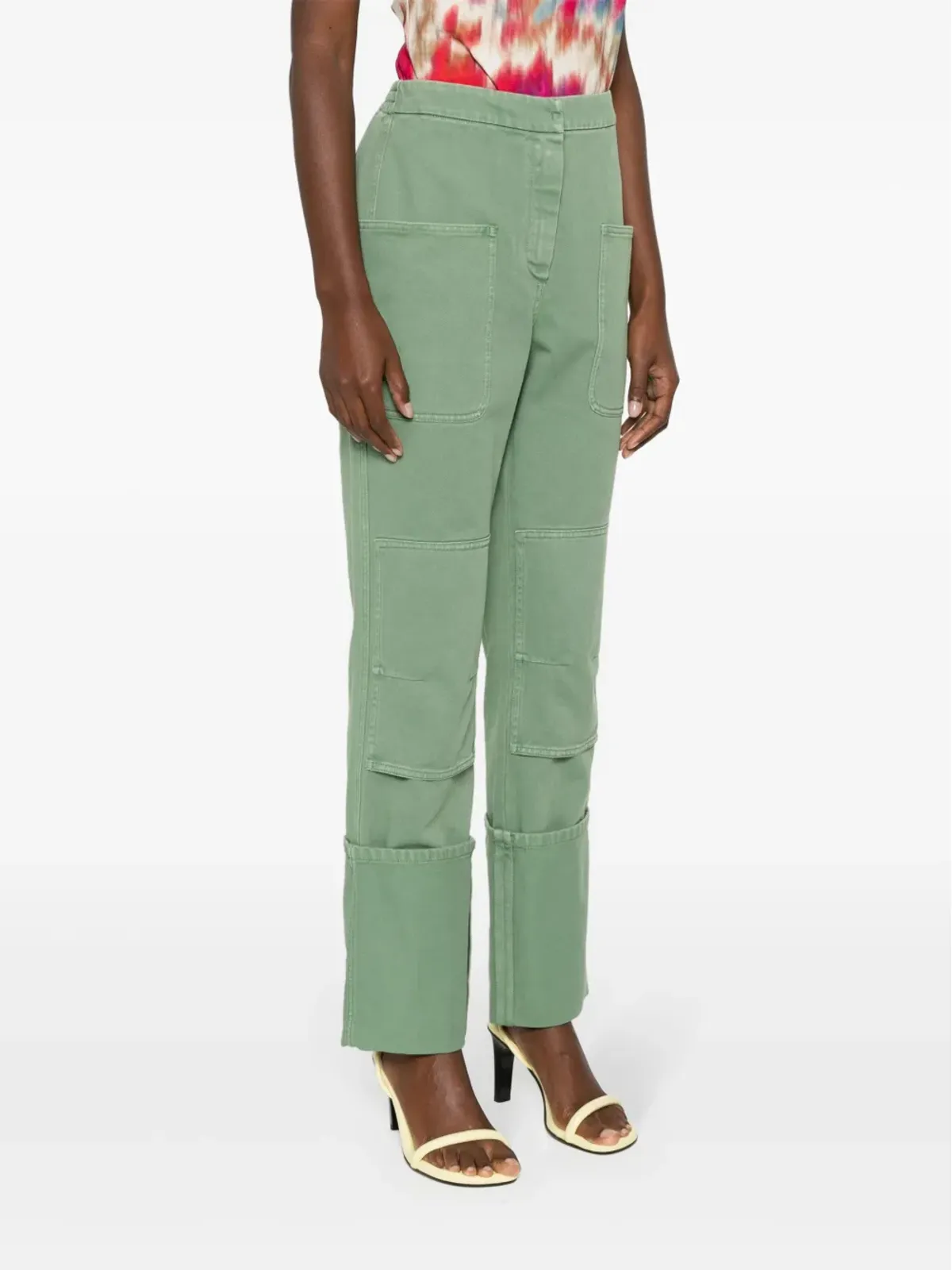 Max Mara スリムフィット コットンパンツ - グリーン - 画像3