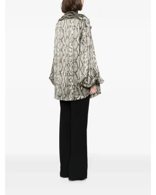 Balmain ヘビ柄プリント シルク ブラウス - サムネイル4