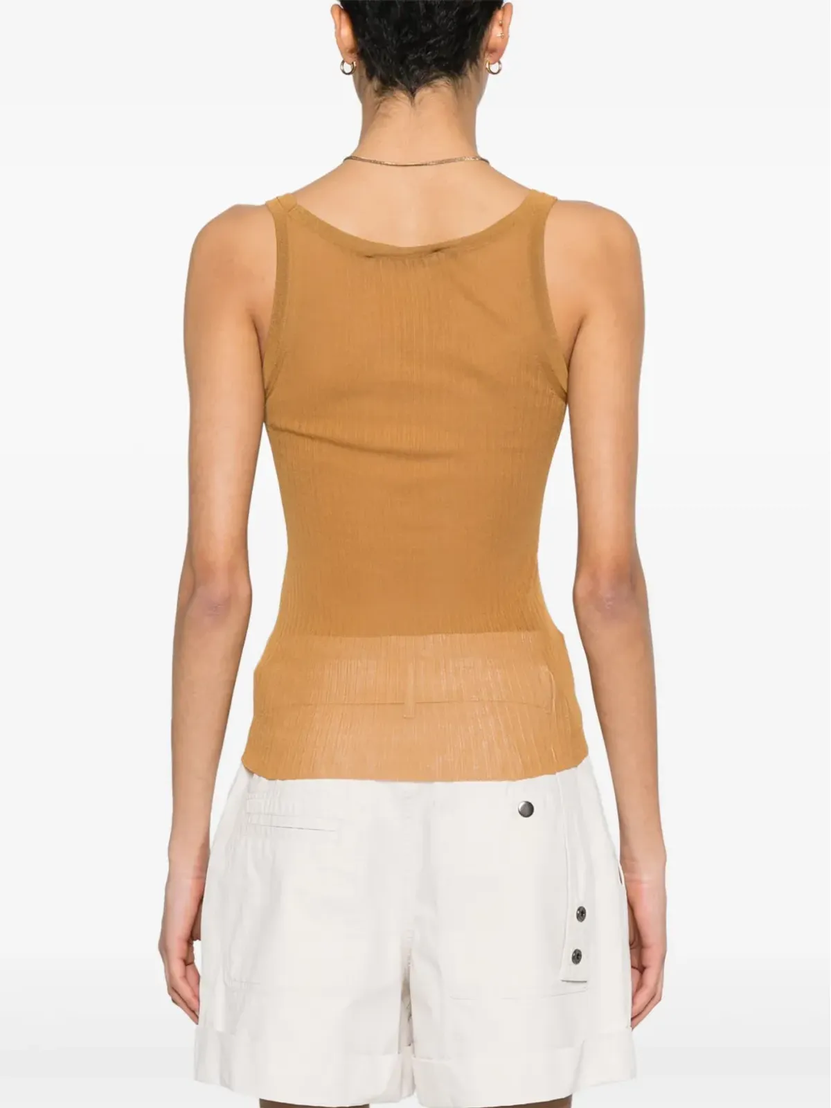 Max Mara セミシアー ファインリブ トップ - 画像4