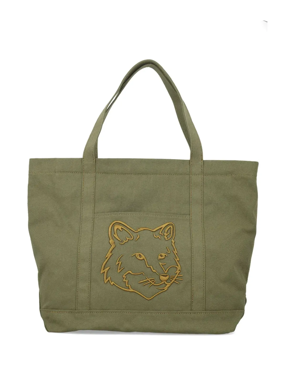 Maison Kitsuné 大型フォックスヘッド トートバッグ - グリーン - 画像1
