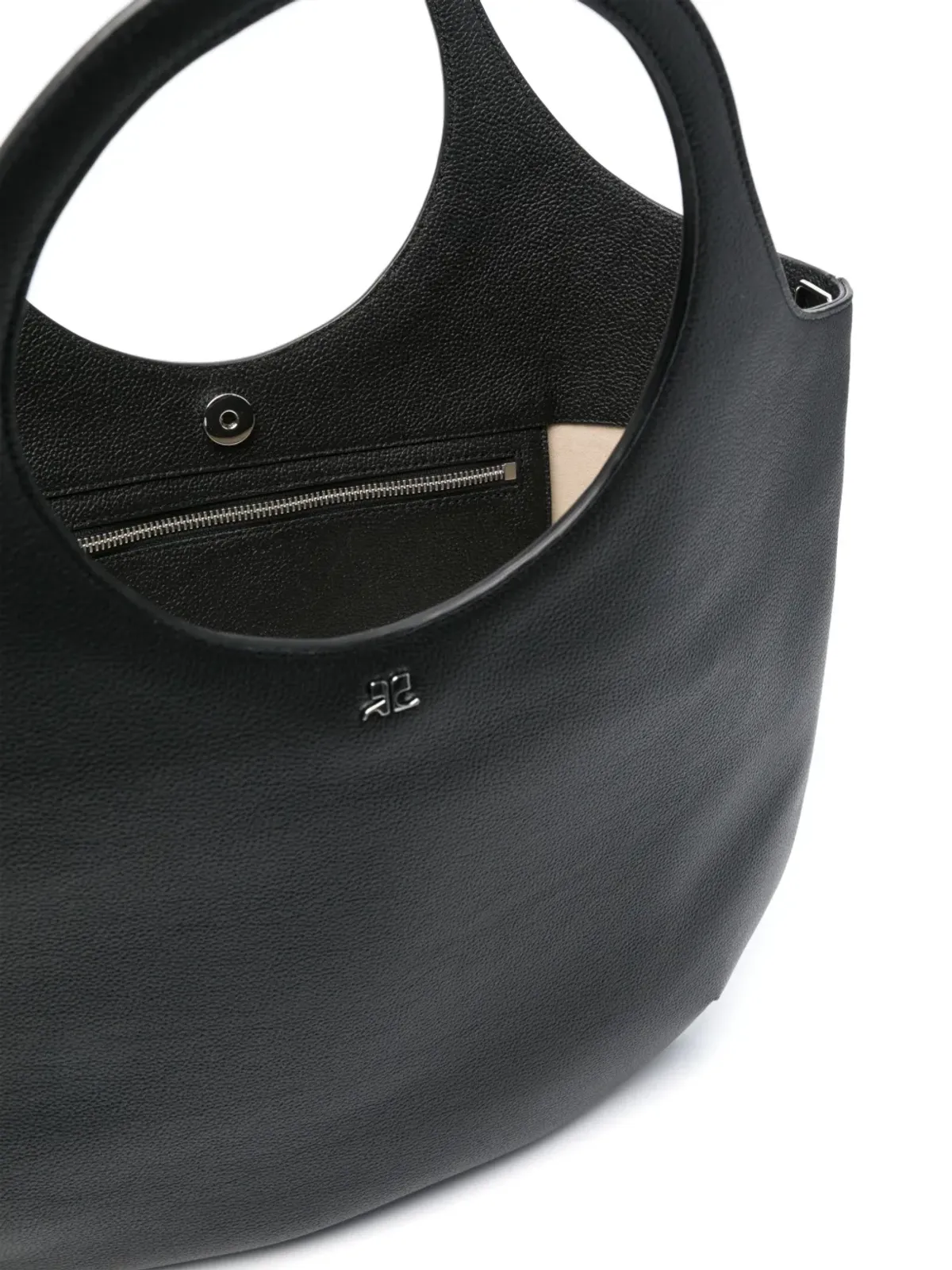 Courrèges 大型 ホリー レザー トートバッグ - ブラック - 画像5