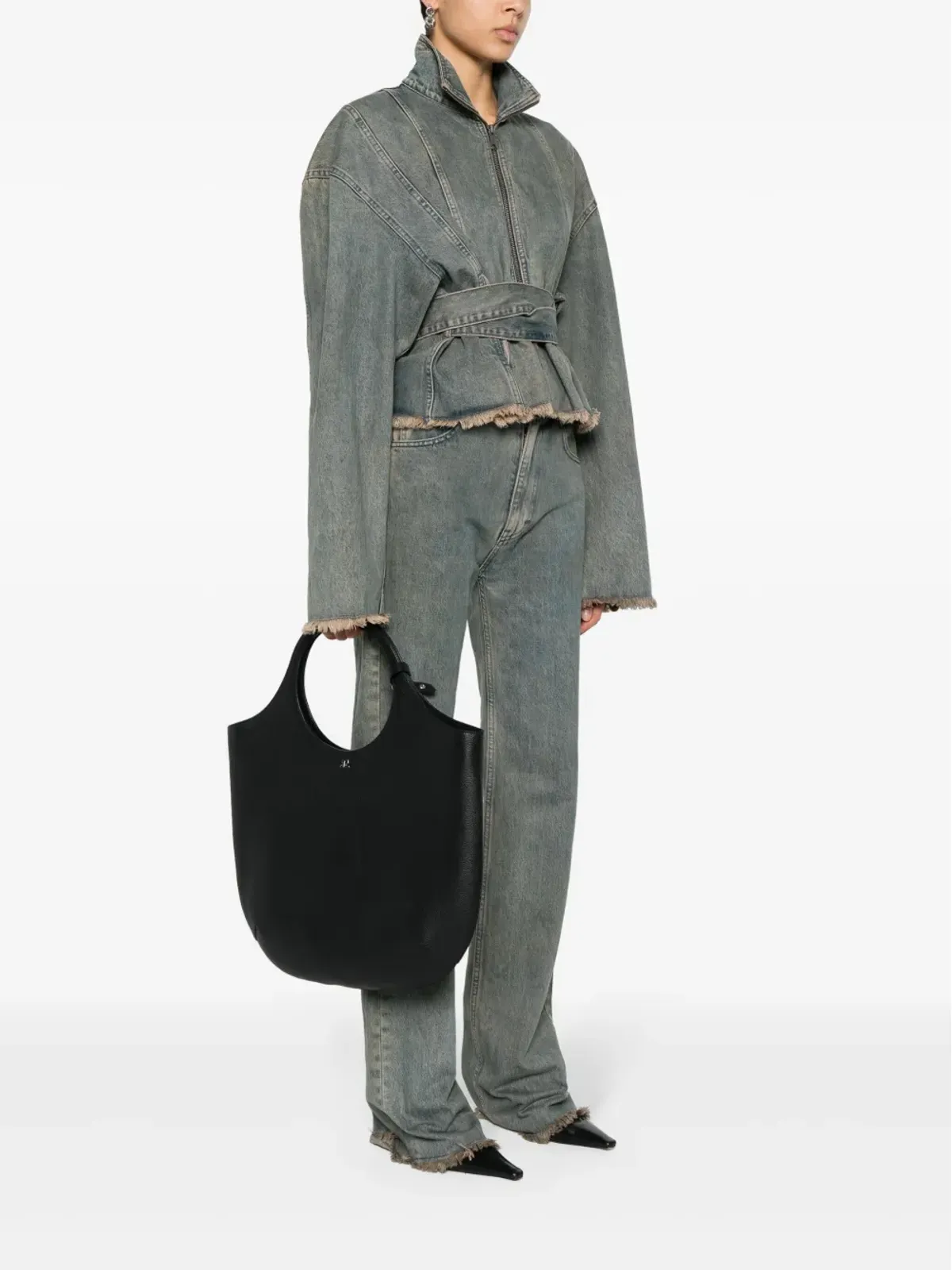 Courrèges 大型 ホリー レザー トートバッグ - ブラック - 画像2