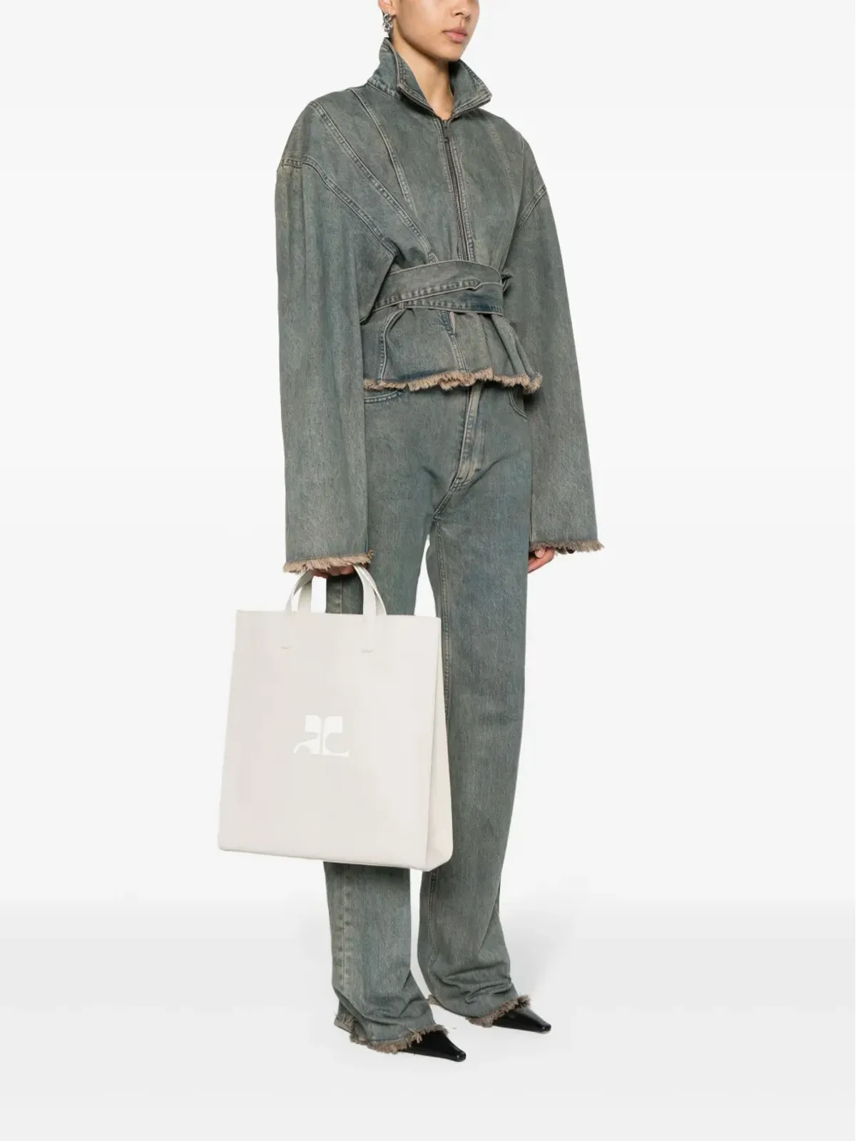 Courrèges ヘリテージレザー トートバッグ - 画像2