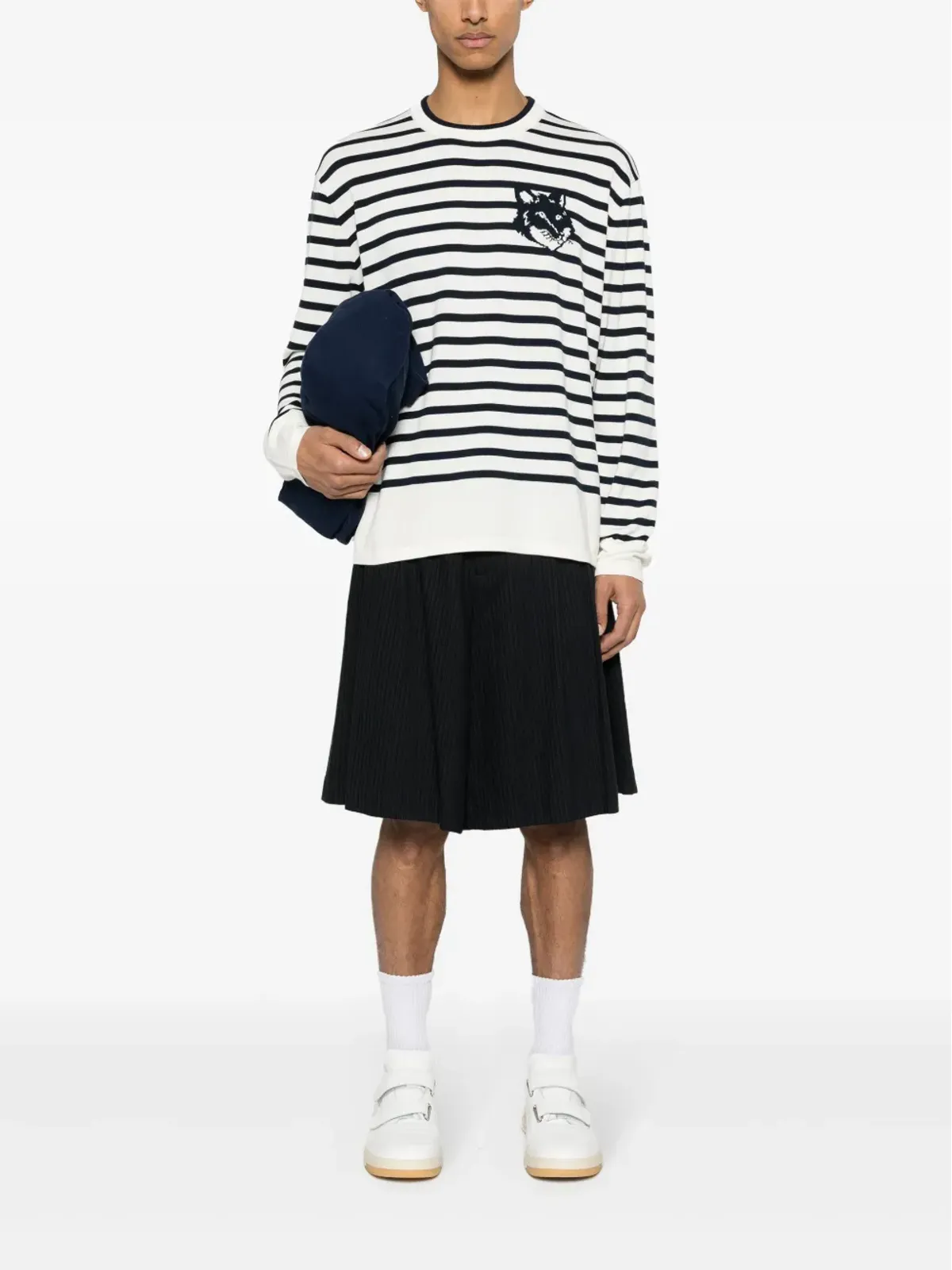 Maison Kitsuné フォックスモチーフ コットン ジャンパー - ブルー - 画像2