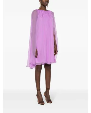 Max Mara フーティング シフォン ミニドレス - パープル - サムネイル3