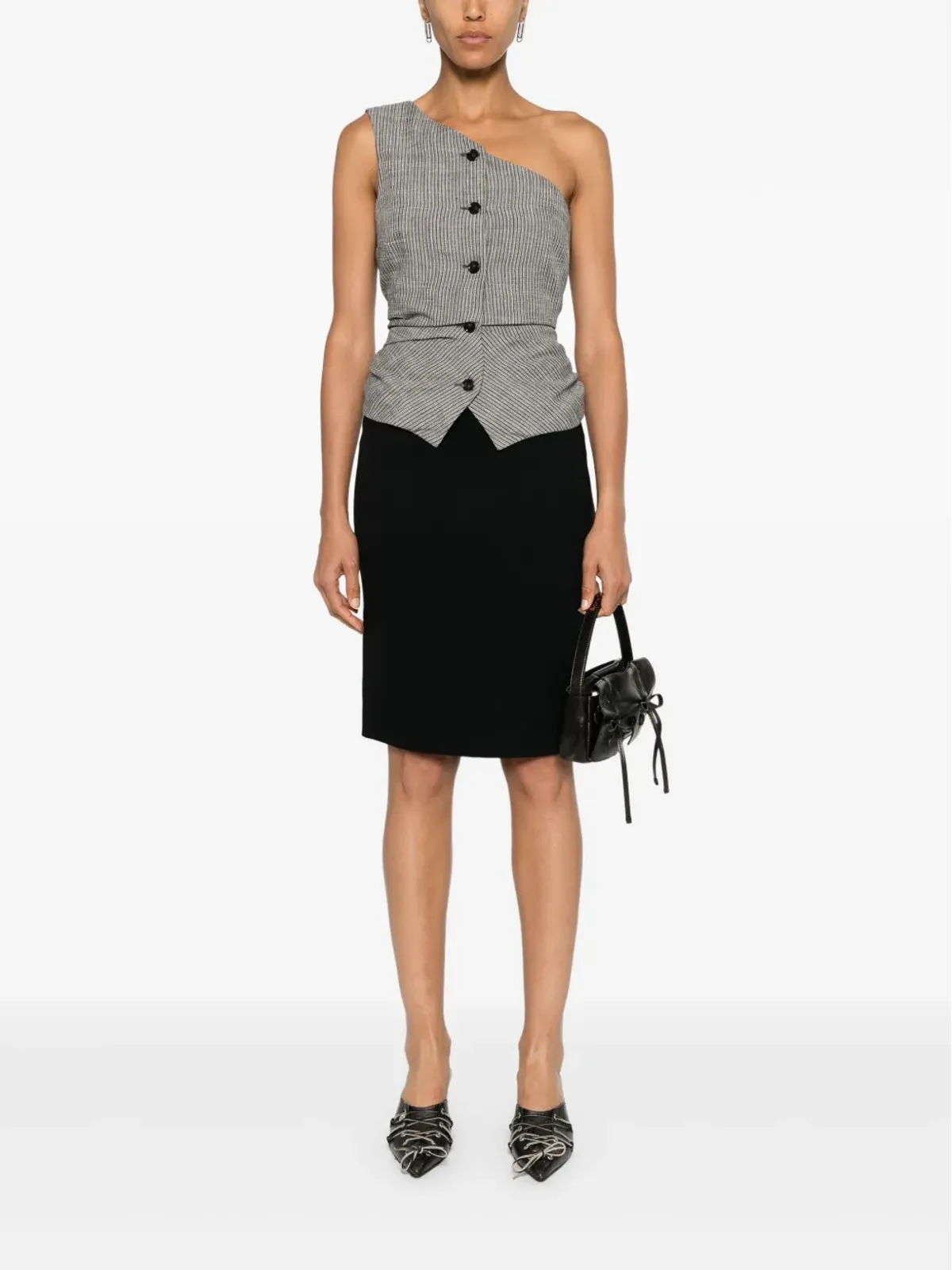 Christian Dior ビンテージ クレープ生地 ペンシルスカート ブラック - 画像2