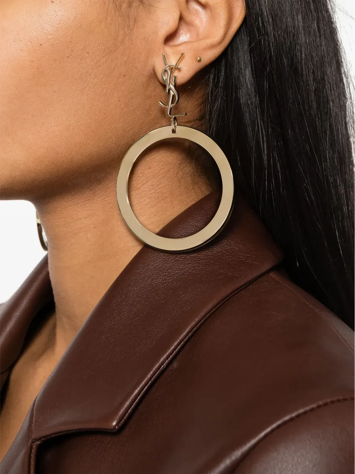 Saint Laurent カサンドル ドロップ ピアス - ゴールド - 画像2