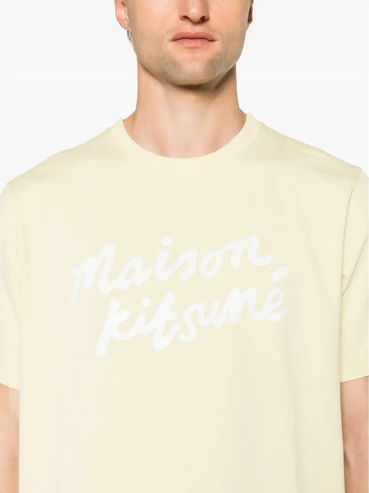 Maison Kitsuné 手書き風プリント コットンTシャツ - イエロー - 画像5