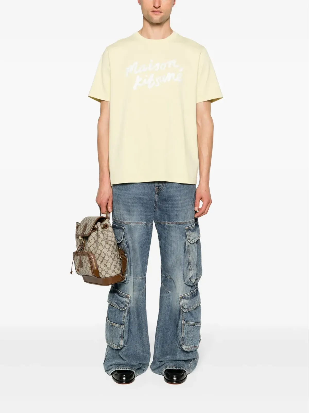 Maison Kitsuné 手書き風プリント コットンTシャツ - イエロー - 画像2