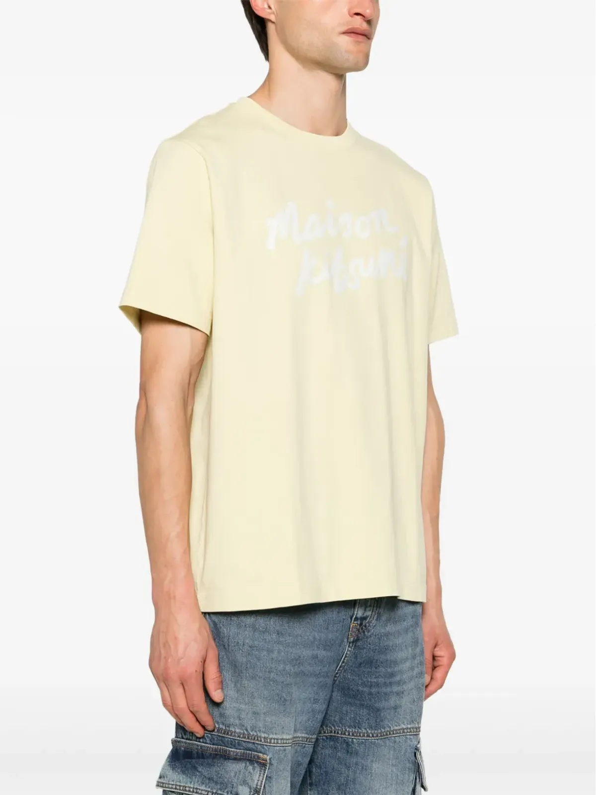 Maison Kitsuné 手書き風プリント コットンTシャツ - イエロー - 画像3