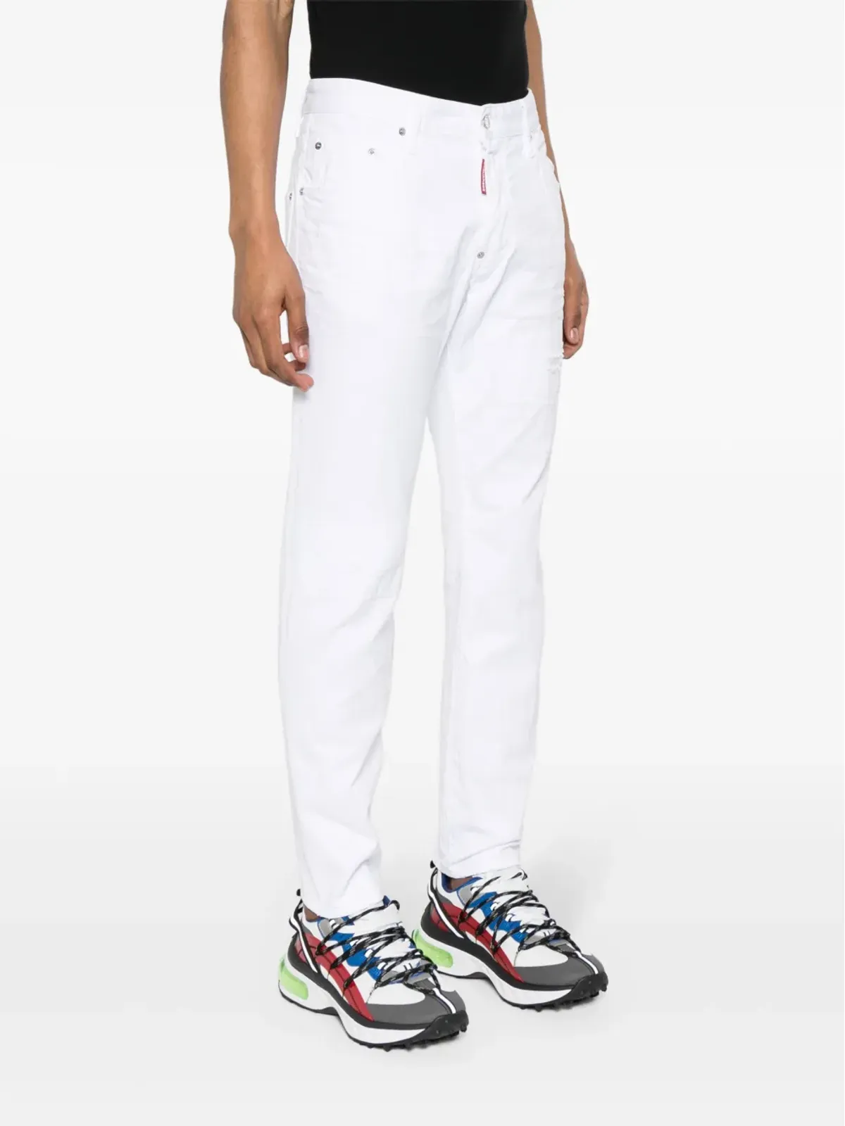 DSQUARED2 Bull Skater ミドルライズ・スリムフィットジーンズ - ホワイト - 画像3