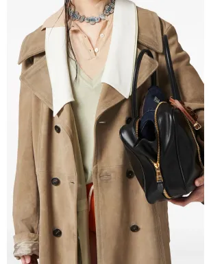 Miu Miu ダブルブレスト スエード コート - サムネイル3