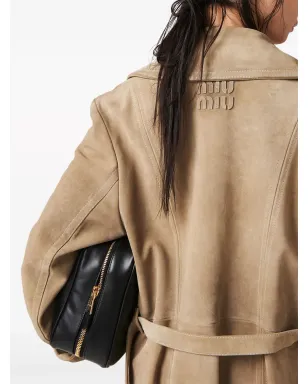 Miu Miu ダブルブレスト スエード コート - サムネイル4