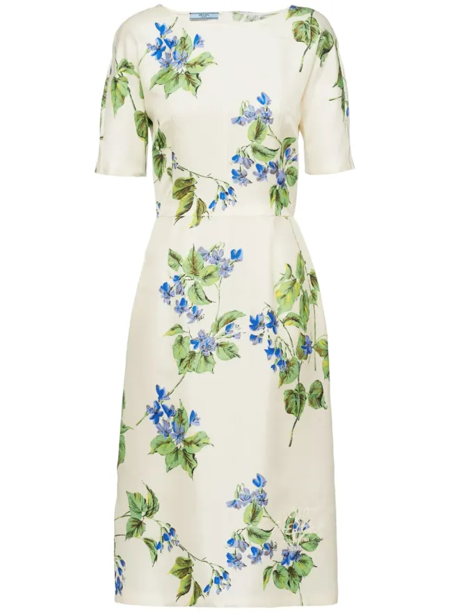 Prada Prada 花柄プリント ツイル ドレスの商品画像