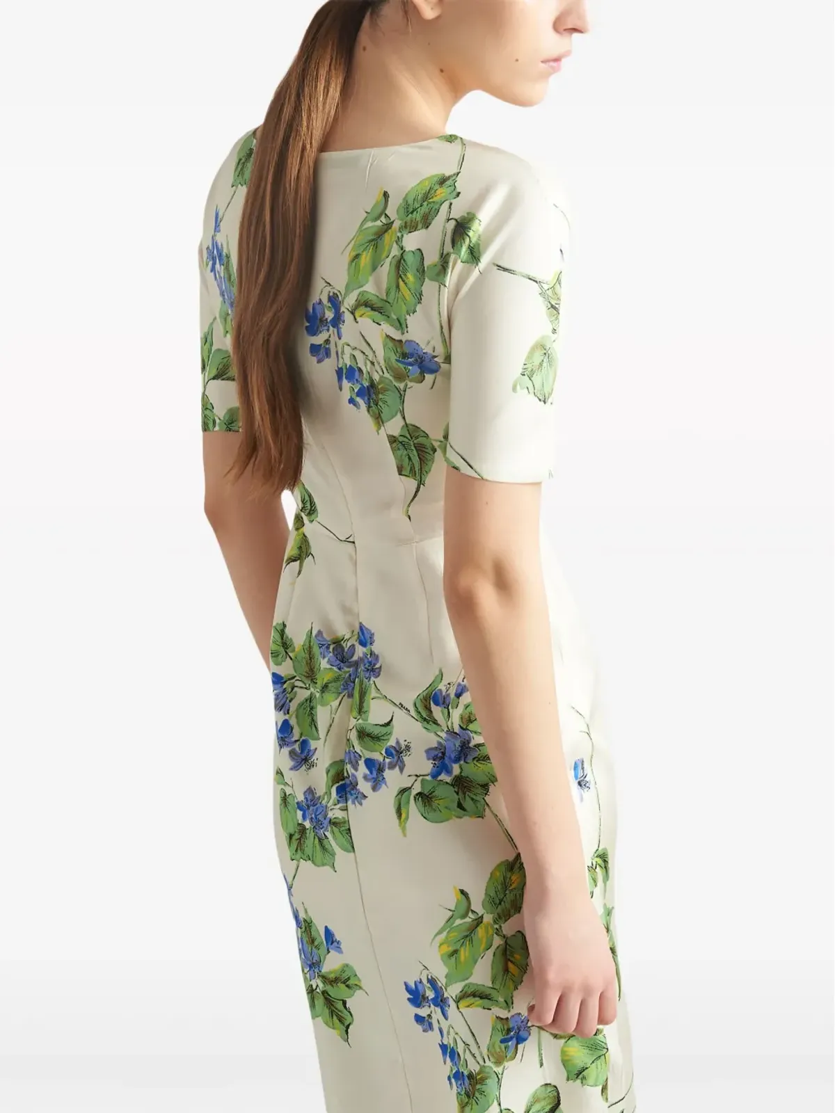 Prada 花柄プリント ツイル ドレス - 画像4