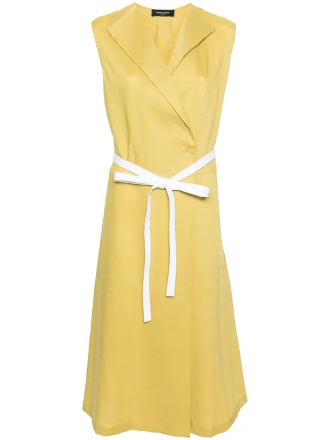 Fabiana Filippi Fabiana Filippi ポプリンリネン ラップドレス - イエローの商品画像