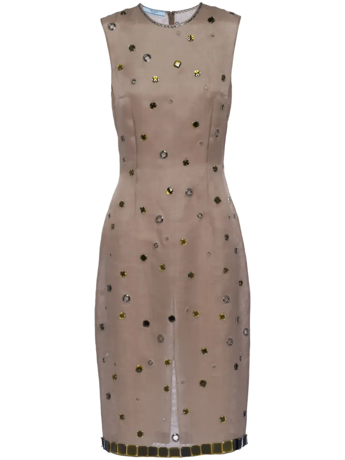 Prada アイレット装飾付きシルクドレス - グリーン - 画像1