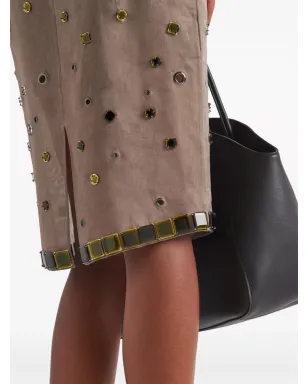 Prada アイレット装飾付きシルクドレス - グリーン - サムネイル4