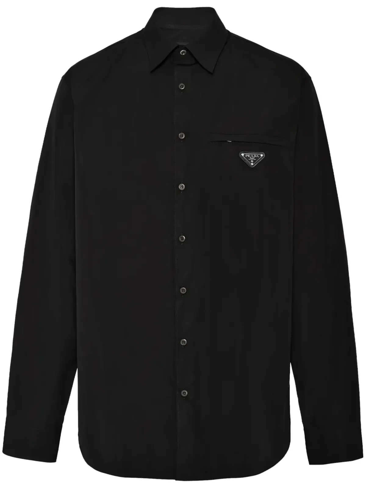 Prada トライアングルロゴシャツ - ブラック - 画像1