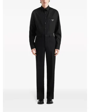 Prada トライアングルロゴシャツ - ブラック - サムネイル2