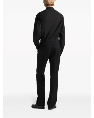 Prada トライアングルロゴシャツ - ブラック - サムネイル3