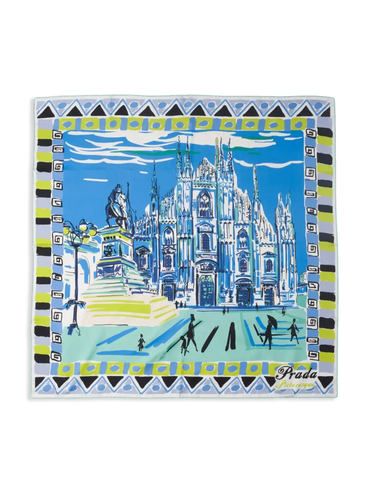 Prada Pittoresque 90 ミラノプリント スカーフ - 画像2