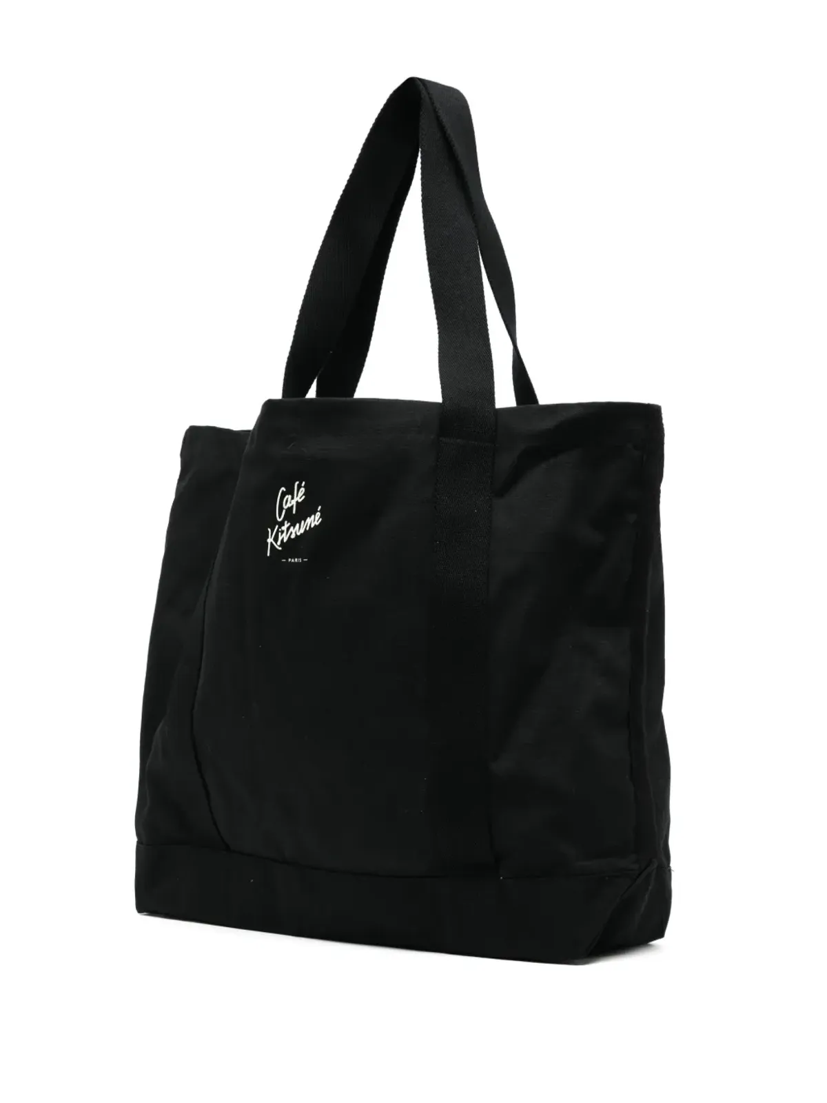 CAFÉ KITSUNÉ グラフィックプリント キャンバス トートバッグ - ブラック - 画像2