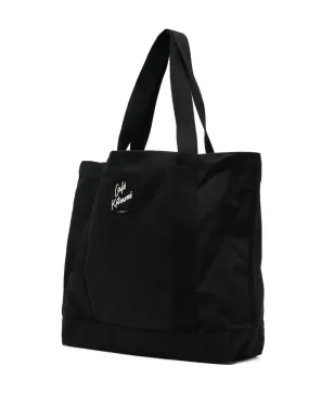 CAFÉ KITSUNÉ グラフィックプリント キャンバス トートバッグ - ブラック - サムネイル2