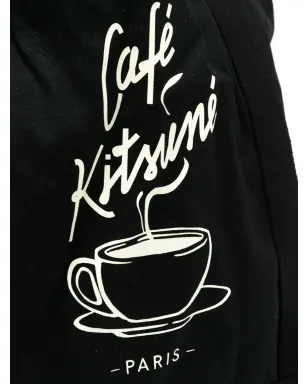 CAFÉ KITSUNÉ グラフィックプリント キャンバス トートバッグ - ブラック - サムネイル3