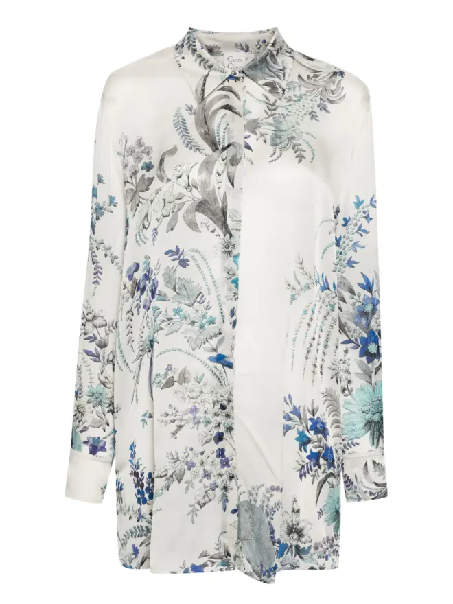 Carine Gilson Carine Gilson フローラルプリント シルク パジャマトップの商品画像
