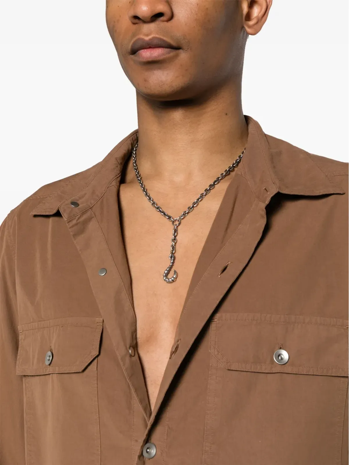 Rick Owens DRKSHDW ボタンアップ コットンシャツ - ブラウン - 画像5