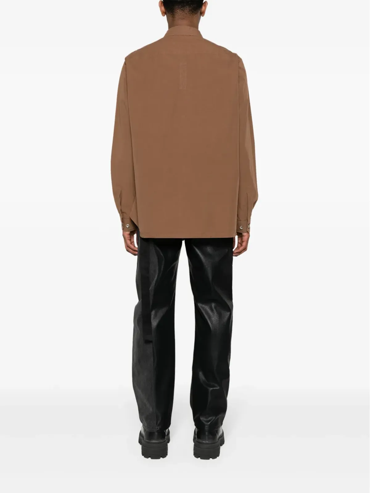 Rick Owens DRKSHDW ボタンアップ コットンシャツ - ブラウン - 画像4