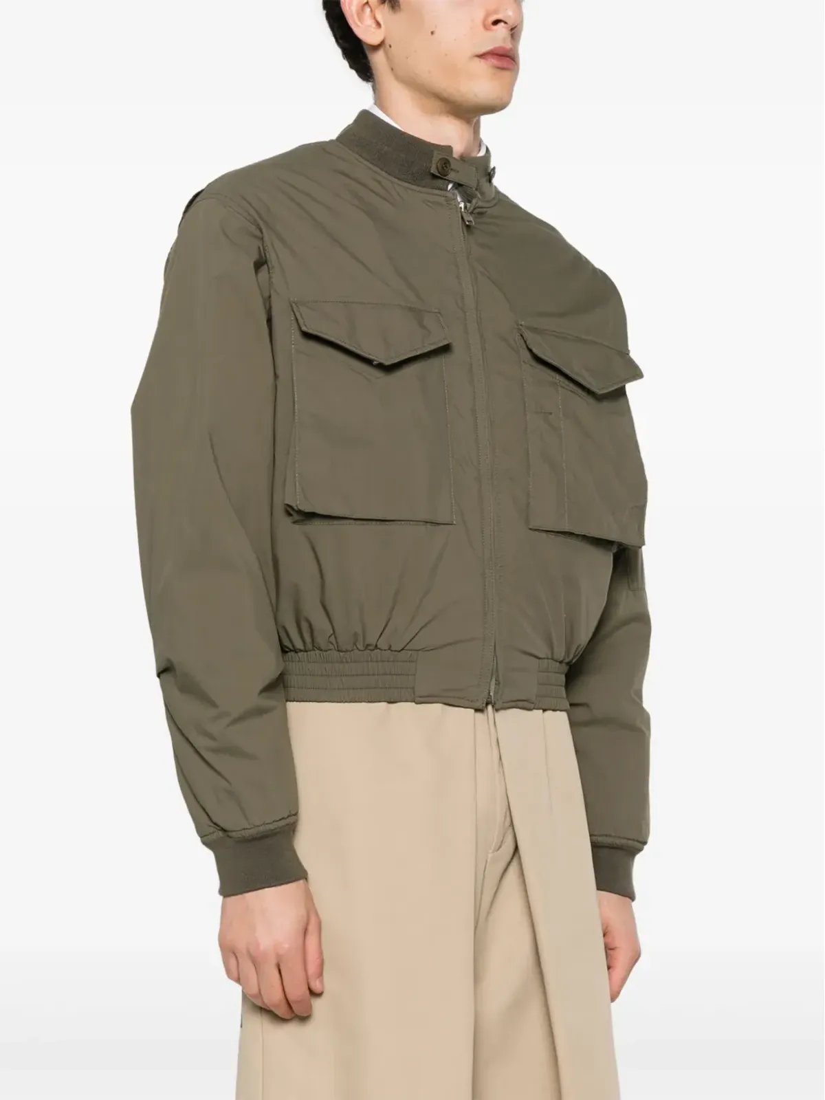 Givenchy クロップド ボンバージャケット - 緑 - 画像3