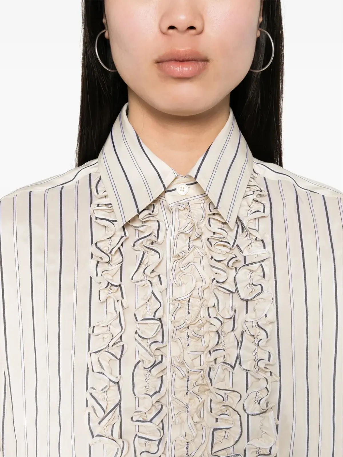Stella McCartney ストライプ柄フリルシャツ - ニュートラルカラー - 画像5