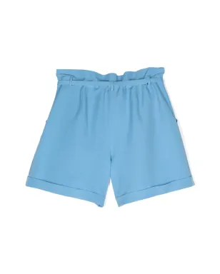 Pinko Kids ロゴプレート付きプリーツディテールショーツ ブルー - サムネイル2