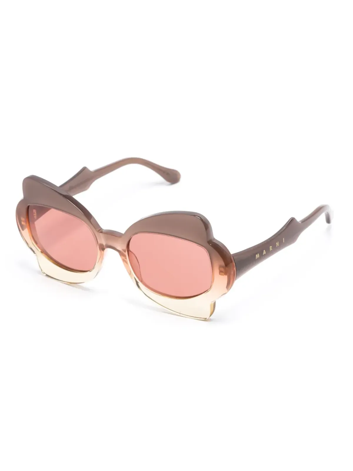Marni Eyewear モニュメンタルゲート オーバサイズフレーム サングラス ブラウン - 画像2