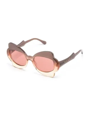 Marni Eyewear モニュメンタルゲート オーバサイズフレーム サングラス ブラウン - サムネイル2
